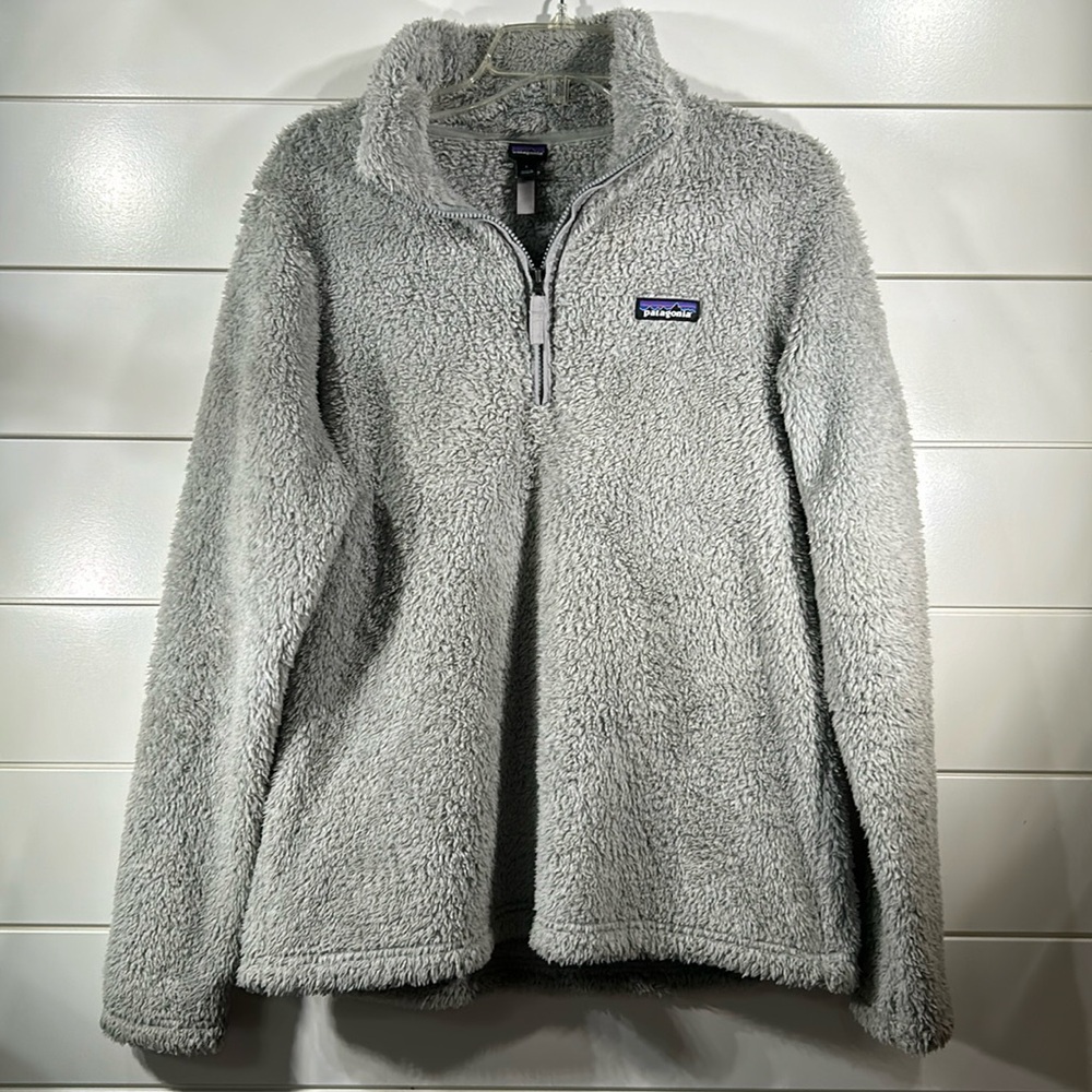 Patagonia Wmns Los Gatos 1/4-Zip Fleece Pullover Size Large color is a blue/gray